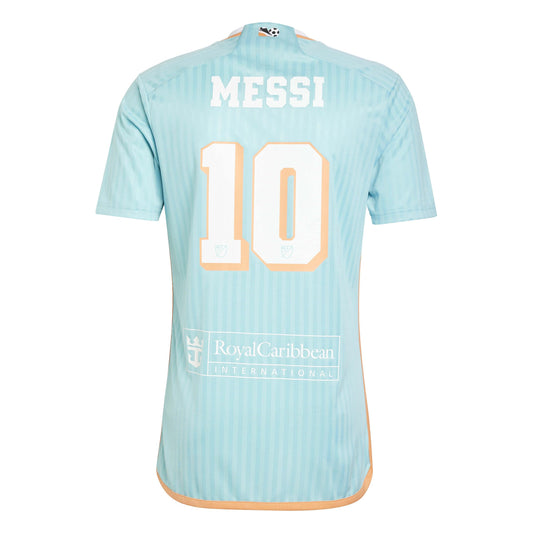 adidas Inter Miami Men's Lionel Messi #10 2024 Archive Alternate Aqua Jersey - JE6078 - IMCF 3 JSY N (US, Alpha, Large, Regular, Regular, Aqua)