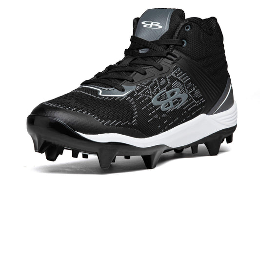 Boombah Viper Pureknit Men's Molded Molded Cleat Mid - Status - Black/Charcoal - Size 10.5