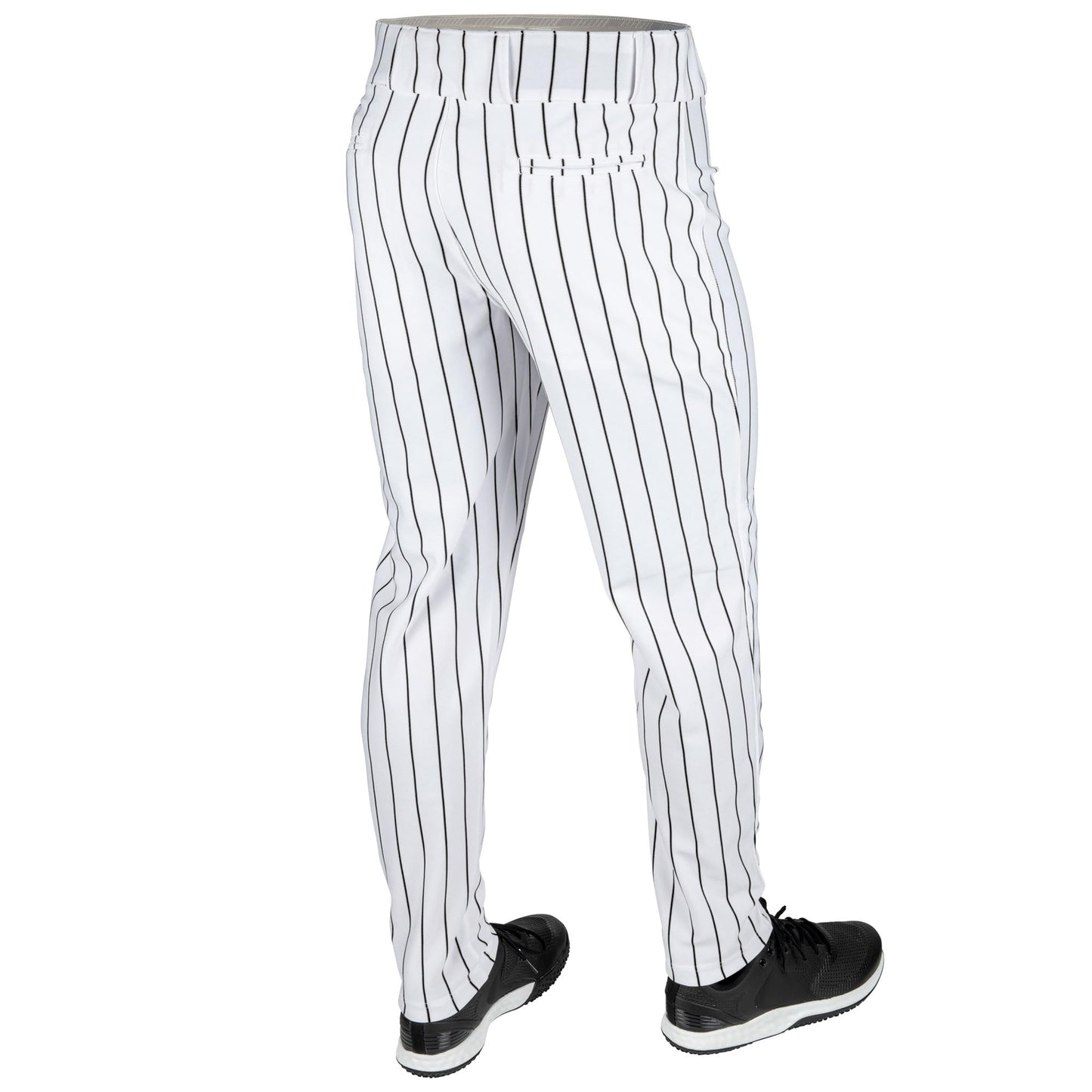 CHAMPRO Men's Standard Triple Crown 2.0 Tapered Bottom Baseball Pants with Pinstripes, White, Black