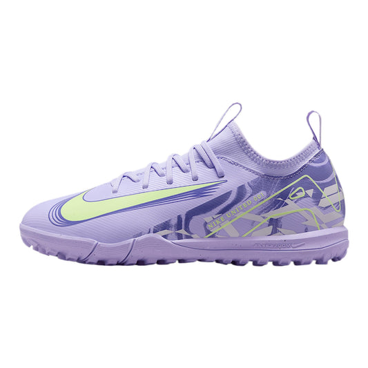 Nike United Jr. Mercurial Vapor 16 Academy Big Kids' TF Low-Top Soccer Shoes (HF1589-500, Purple Agate/Barely Volt) Size 3.5