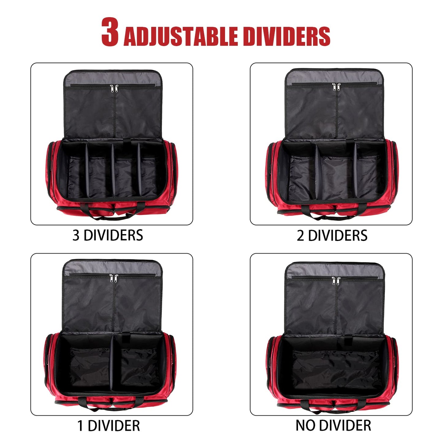 Sneaker Bag Travel Shoes Duffel Bag Men Women Gym Sport Luggage Duffle Carrying Case Bag Divider Adjustable Compartment Portable Soccer Athletic Shoes Carrier Heavy Duty Traveling Accessories (RED)