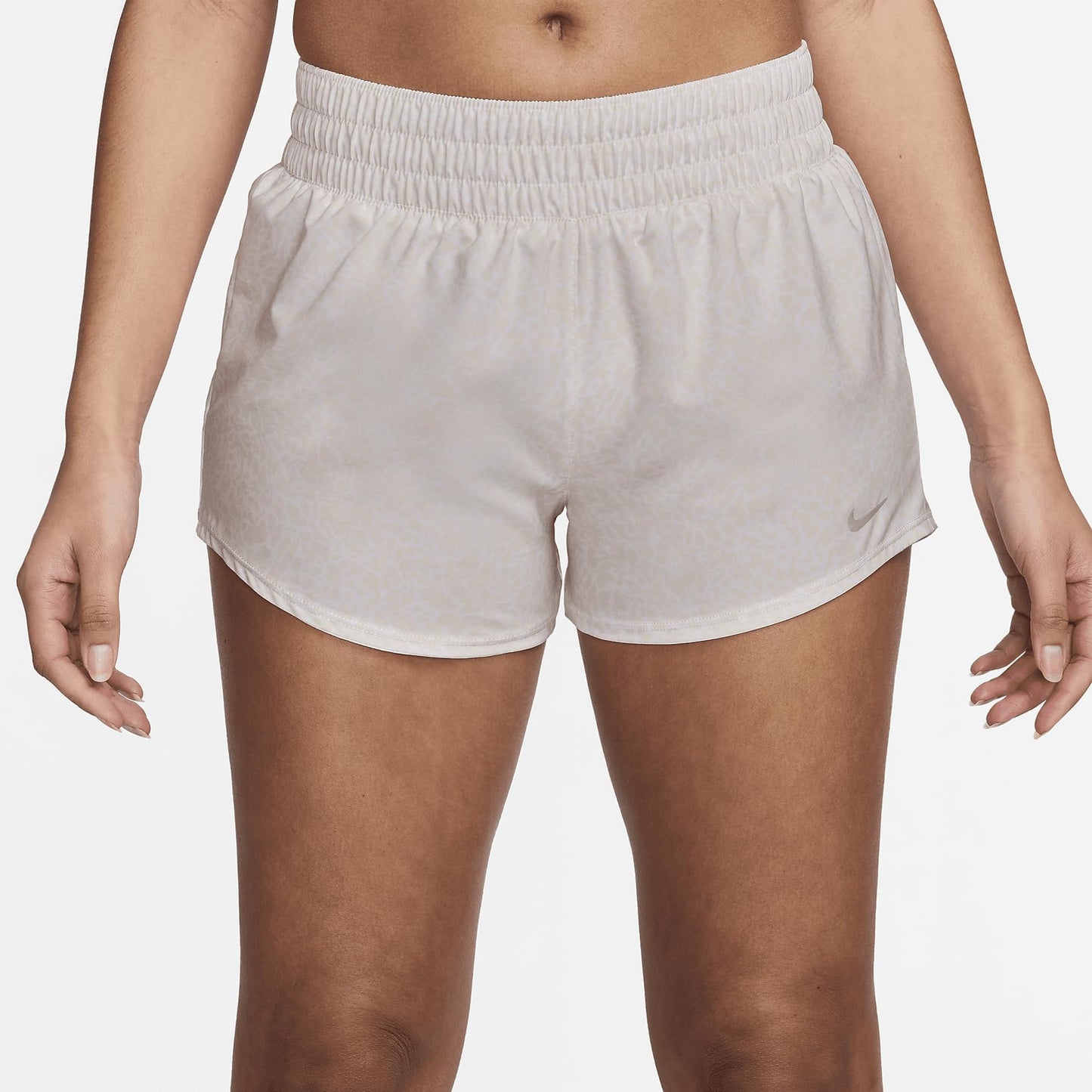 Nike One Women's Dri-FIT Mid-Rise 3" Brief-Lined Shorts (White/Phantom, HF4500-100) Size Small