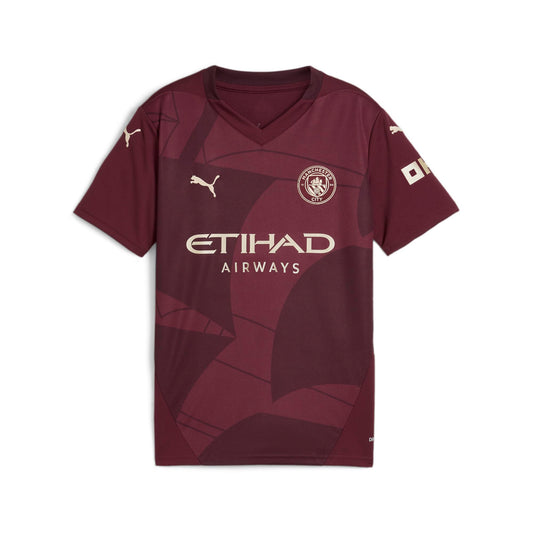 Manchester City FC Kids 2024/25 Third Soccer Jersey - Burgundy - Size: S