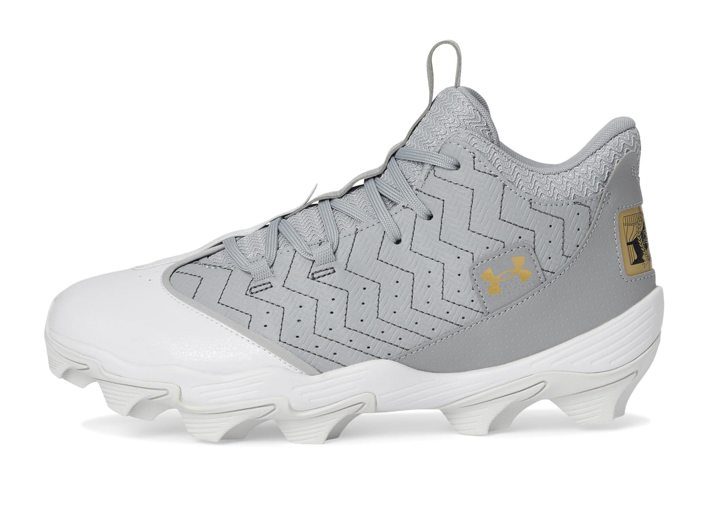 Under Armour Men's Harper 9 RM, (102) Baseball Gray/Baseball Gray/Metallic Gold, 9, US