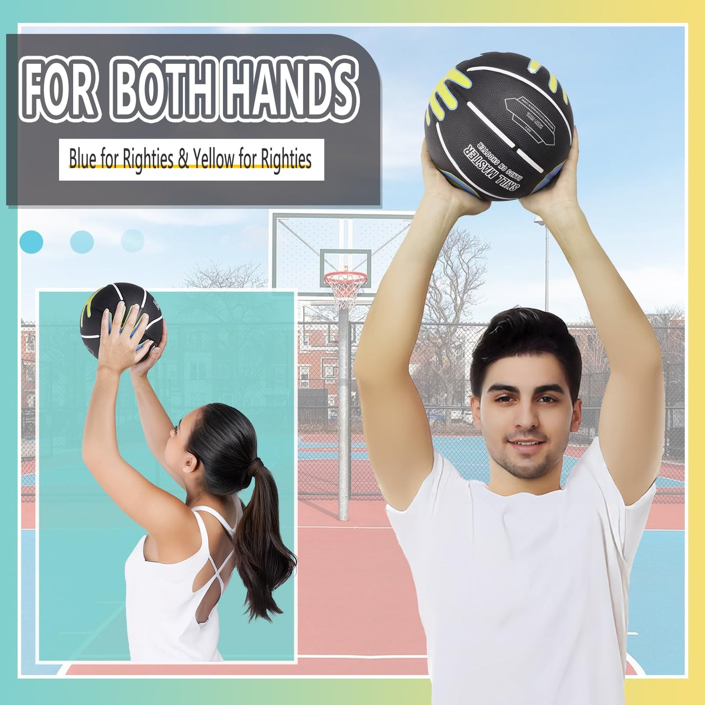 BALSMART Basketball Training Equipment for Youth Size 6/28.5”, Basketball Shot Trainer with Hand Position