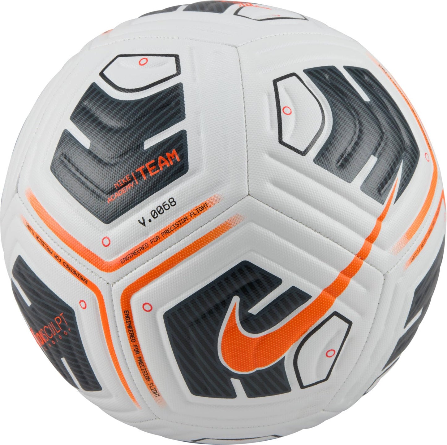 Nike FZ7540-101 NK ACADEMY - TEAM - FA24 Recreational soccer ball Unisex WHITE/BLACK/TOTAL ORANGE Size 3