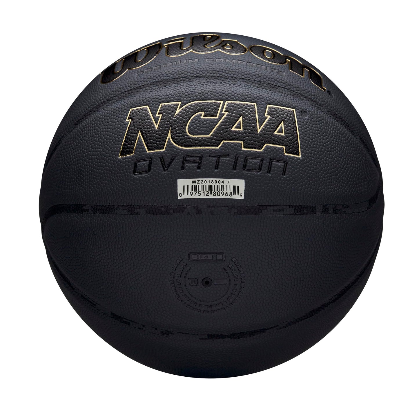 WILSON NCAA Ovation Basketball - Charcoal, Size 7-29.5"