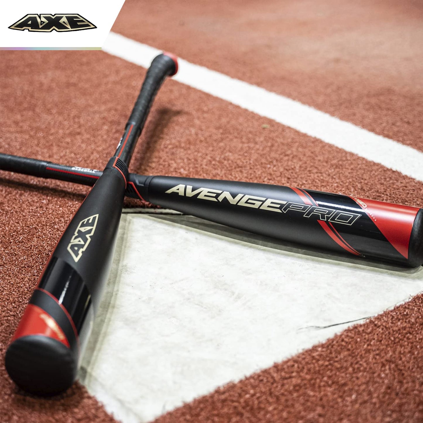 Axe Bat Avenge Pro USA 2-5/8" 2-Piece Composite Youth Baseball Bat Drop -10 Black/Red/Gold, 30"/20oz