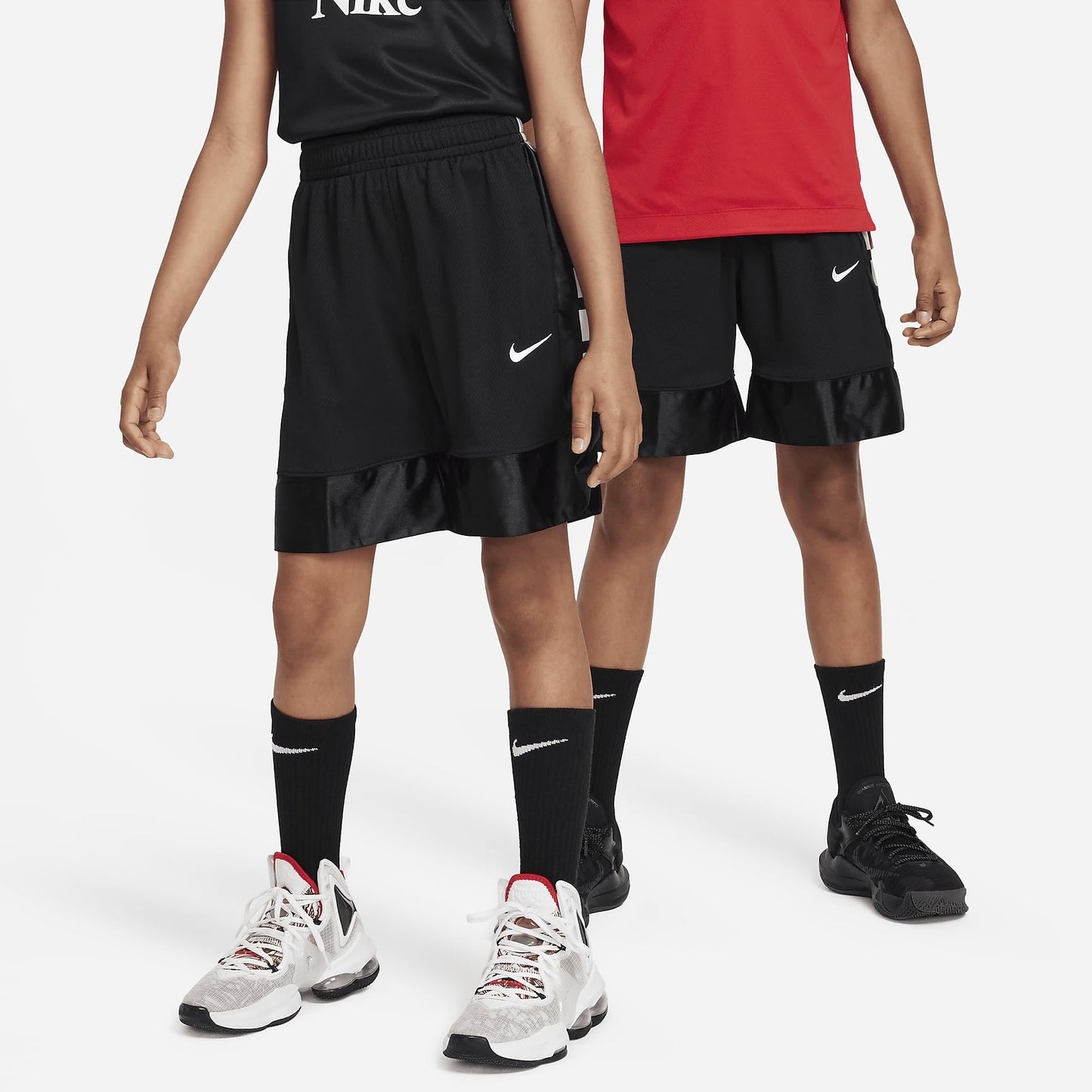 Nike Kids' Dri-Fit Elite 23 Basketball Shorts, Black/White
