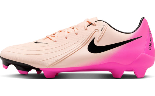 Nike Phantom GX 2 Academy MG Low-Top Soccer Cleats (FD6723-800, Crimson Tint/Pink Blast/Black) Size 7.5