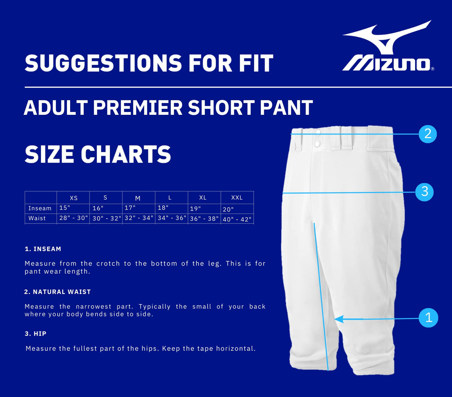Mizuno Adult Men's Premier Short Knicker Baseball Pant, Below the Knee Fit (White, Small)