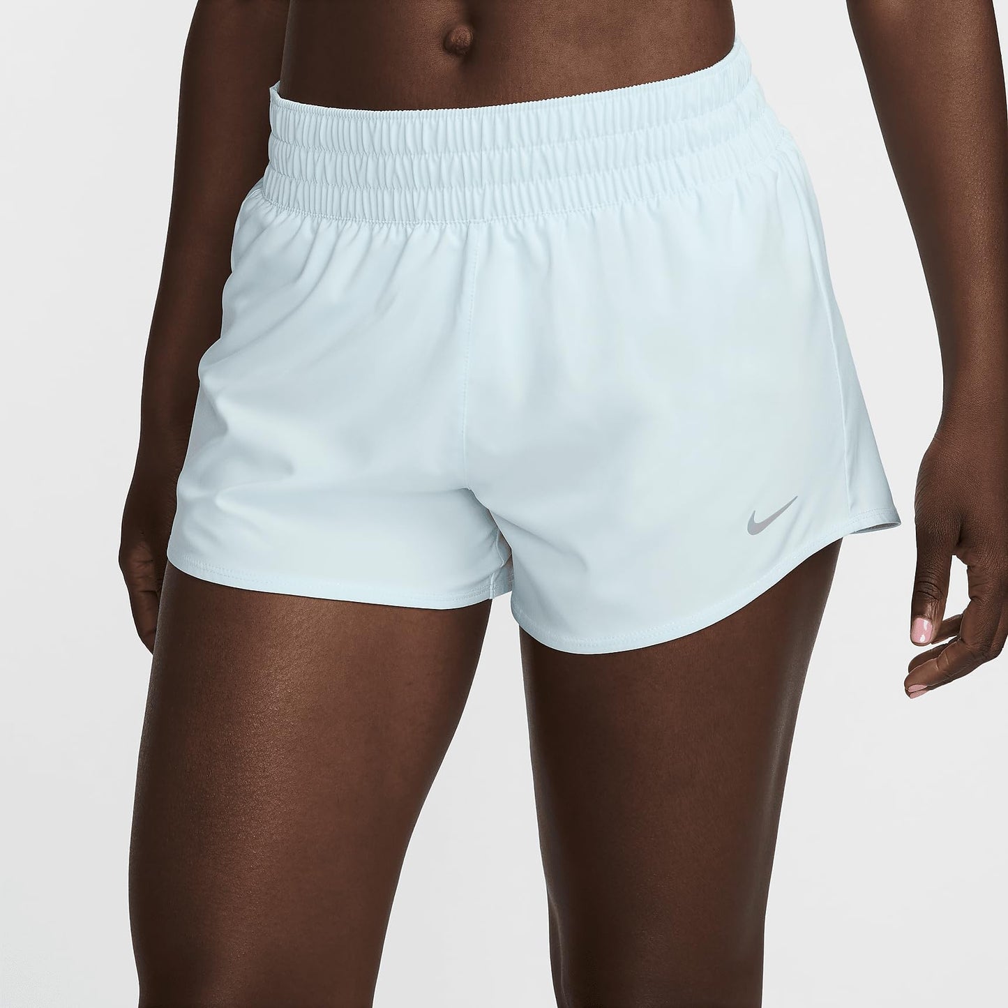 Nike One Women's Dri-FIT Mid-Rise 3" Brief-Lined Shorts (Glacier Blue, DX6010-474) Size X-Large