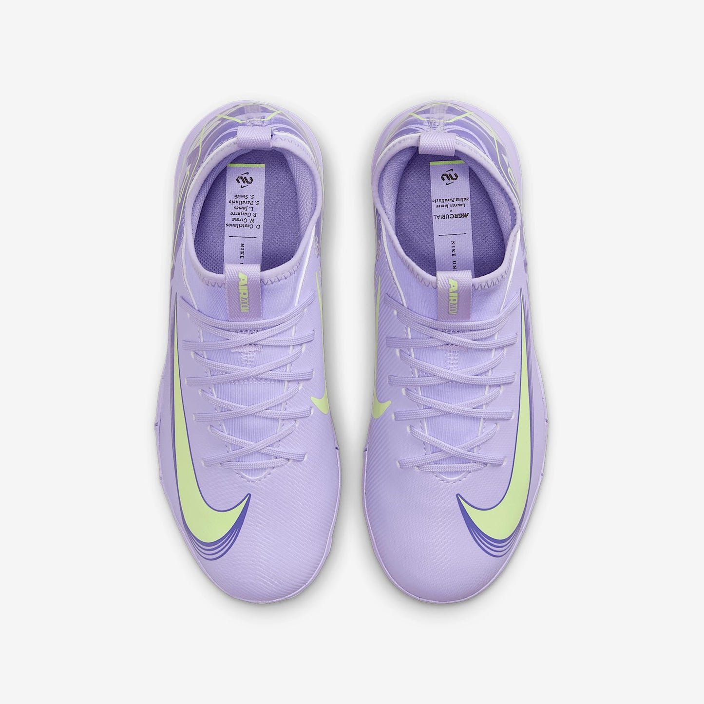 Nike United Jr. Mercurial Vapor 16 Academy Big Kids' TF Low-Top Soccer Shoes (HF1589-500, Purple Agate/Barely Volt) Size 3.5