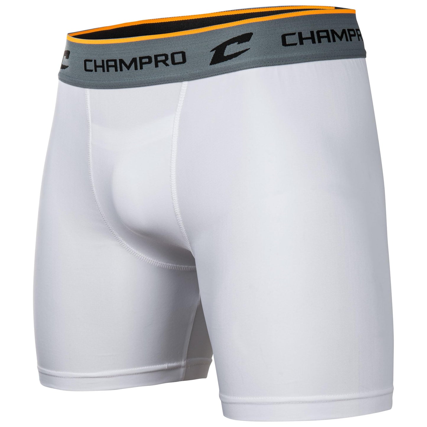 Champro Standard Compression Boxer Shorts with Athletic Cup, White, Adult X-Large