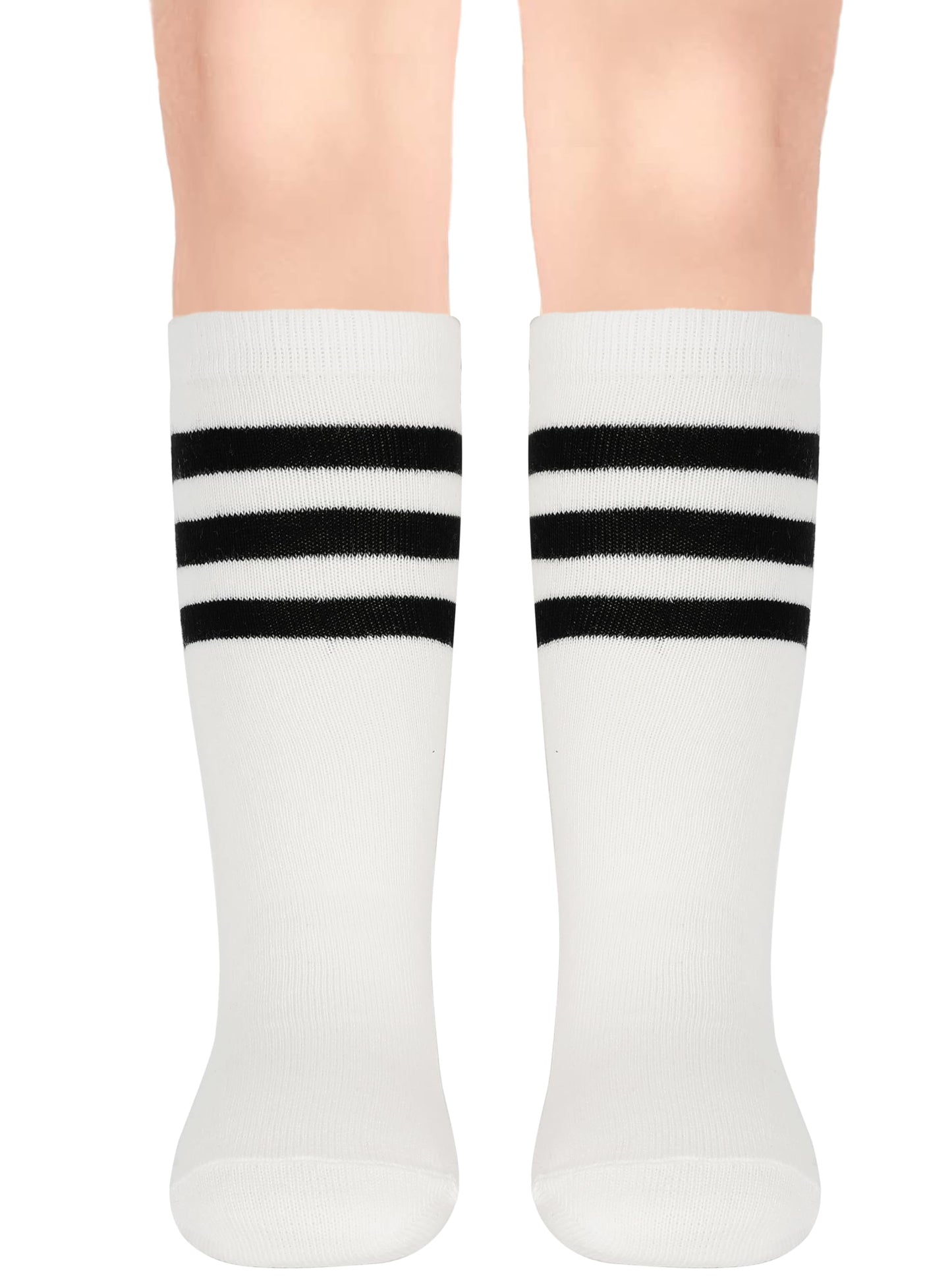 ENBAOHUI Toddler Soccer Socks Kids Tube Socks Girls Boys Knee High Sock Black/White/Blue/A-Grey/A-Black 4-7T