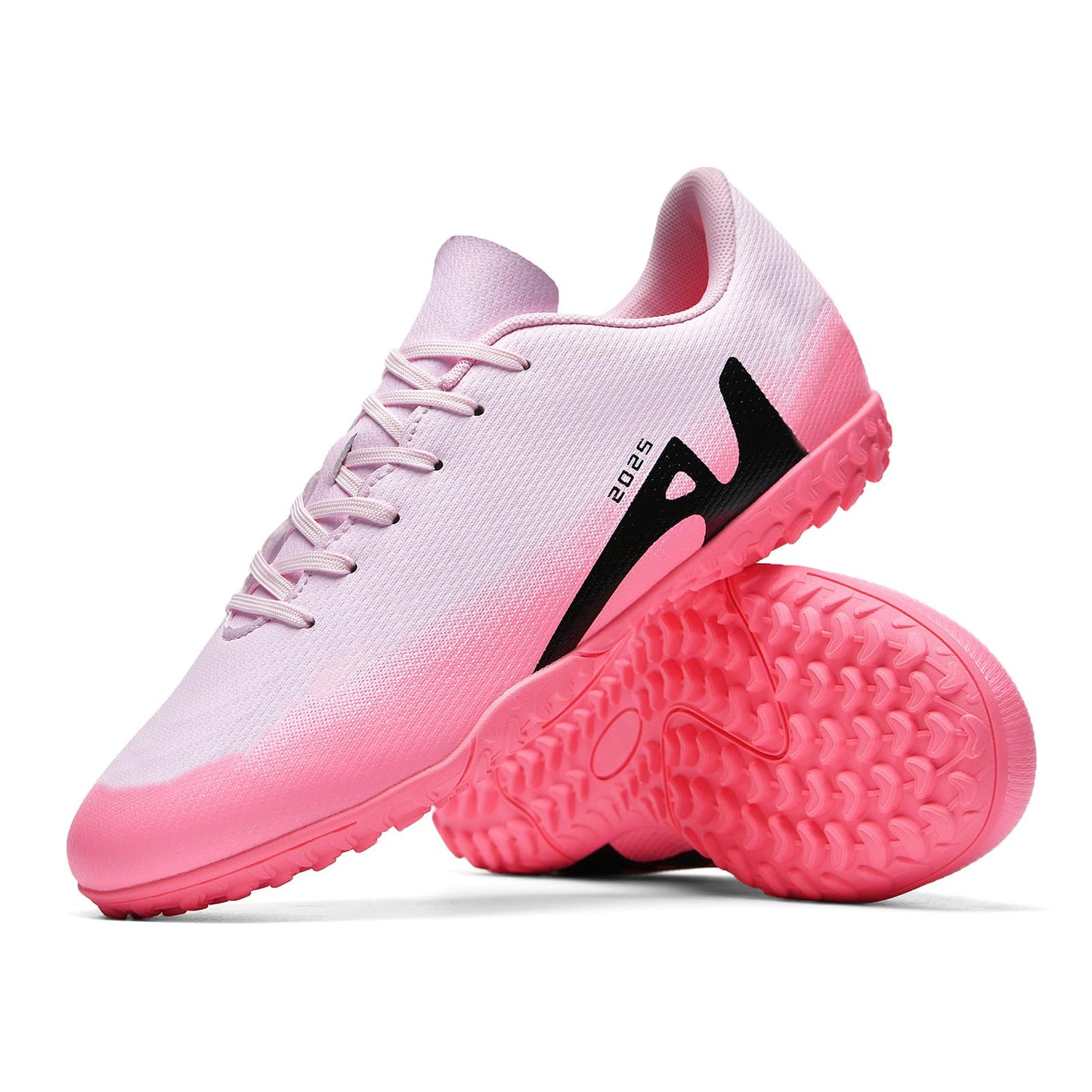 GODLARK Soccer Cleats Mens Womens Turf Soccer Shoes Indoor for Kids Youth Football Cleats Big Boys Small Spikes FG TF Football Boots Training Sneaker (2286 Fen TF_39)