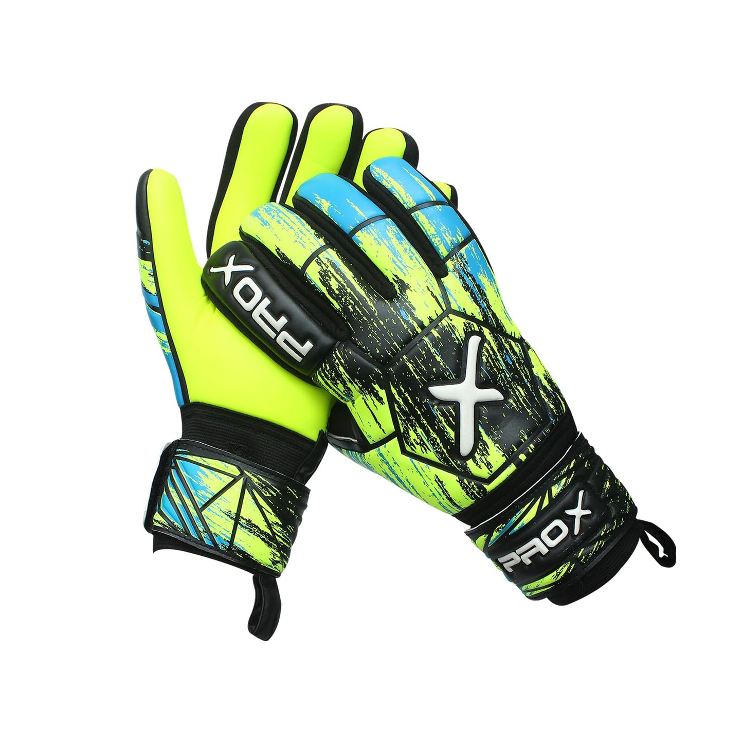 PRO X Soccer Goalie Gloves for Kids with Super Strong Grip, Match & Training Youth Goalie Gloves, Soccer Goalkeeper Gloves Kids with Soft Grippy Secure Latex (Flourcent Yellow, Size 5 (8 to 11 Years)