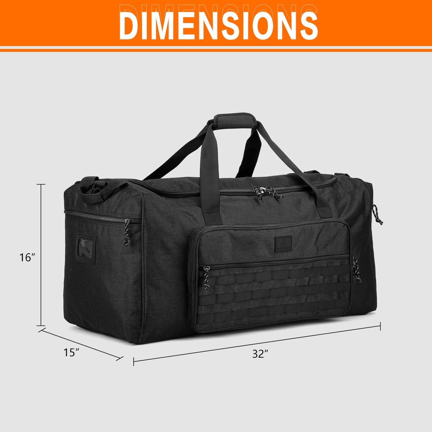 Tonruyn 125L Extra Large Gym Duffle Bag for Men Women with Shoes Compartment Heavy Duty Tactical Sports Duffel Bag Big Football Baseball Basketball Soccer Hockey Team Equipment Bag, Black