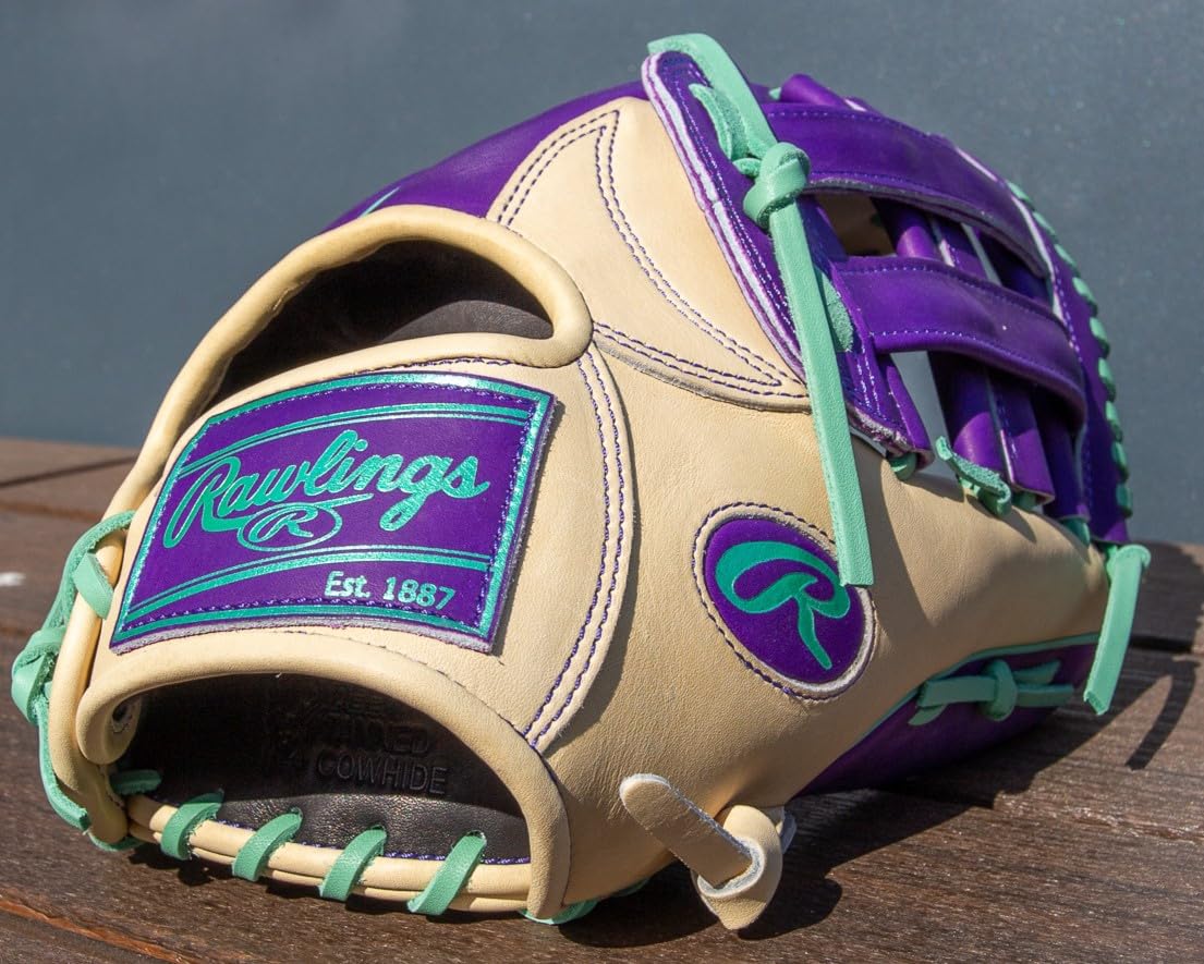 Rawlings | Heart of The Hide | ColorSync | RHT | 12.75" | Outfield | Pro H-Web | Camel/Purple/Mint