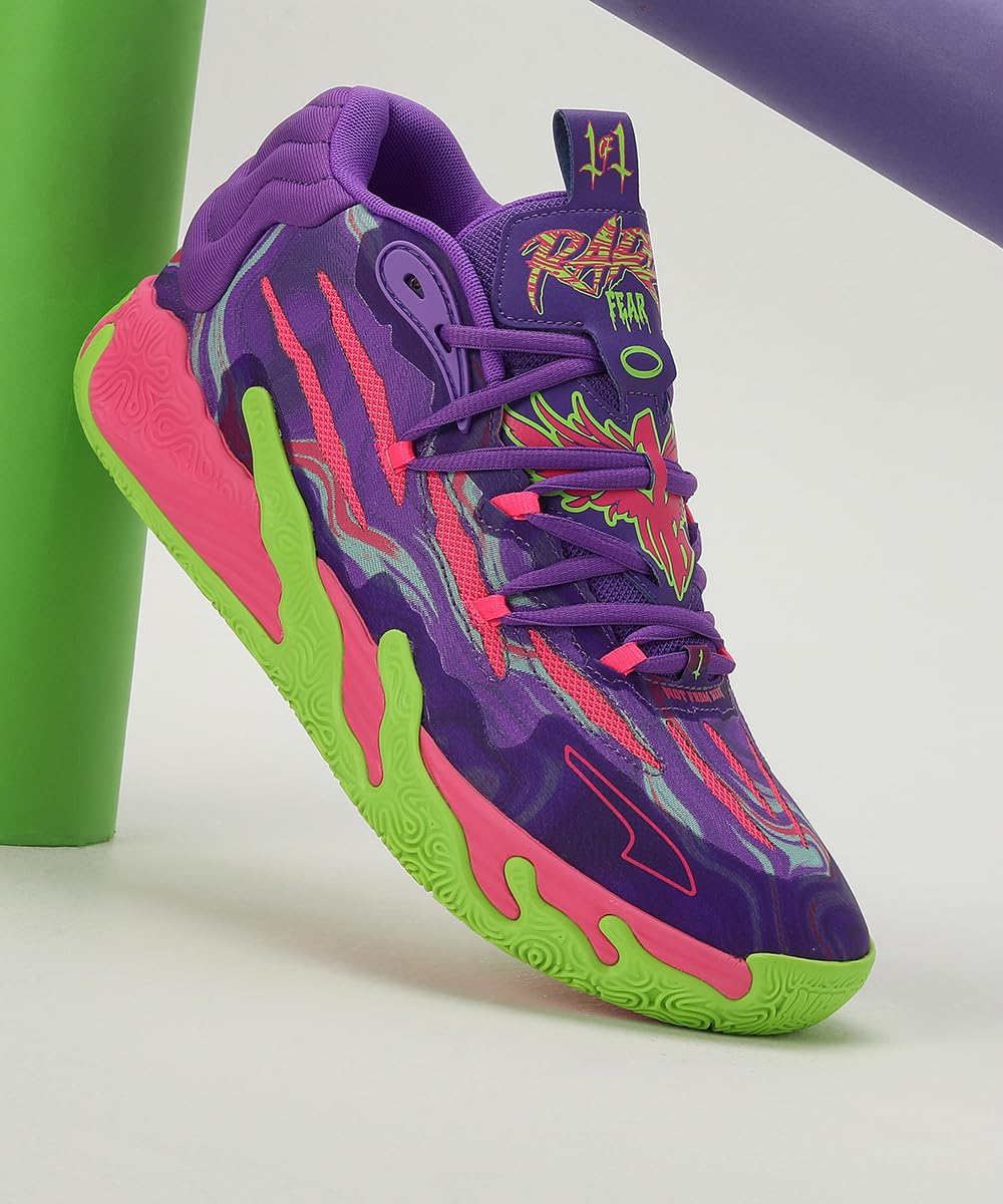 Puma Mens Mb.03 Toxic Lace-Up Basketball Sneakers Shoes Court - Purple - Size 15 M, 37891601