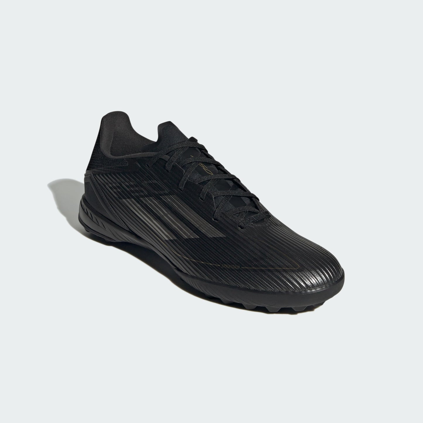 adidas Unisex F50 League Turf Sneaker, Black/Iron Metallic/Gold Metallic, 10 US Men