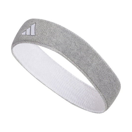 adidas Interval Reversible Elastic Sweat Headband for Men and Women, Heather Light Grey/White(2.0), One Size