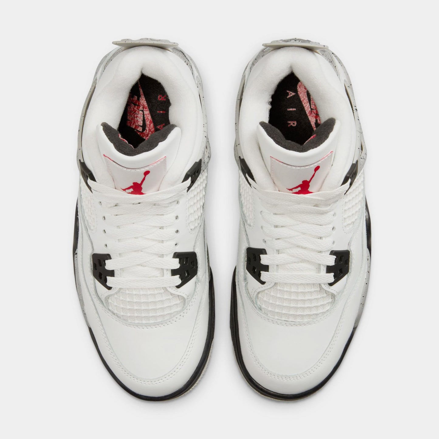Air Jordan 4 Retro White Cement Grade School Lifestyle Shoes (Black/Grey/Red/White) Size 4
