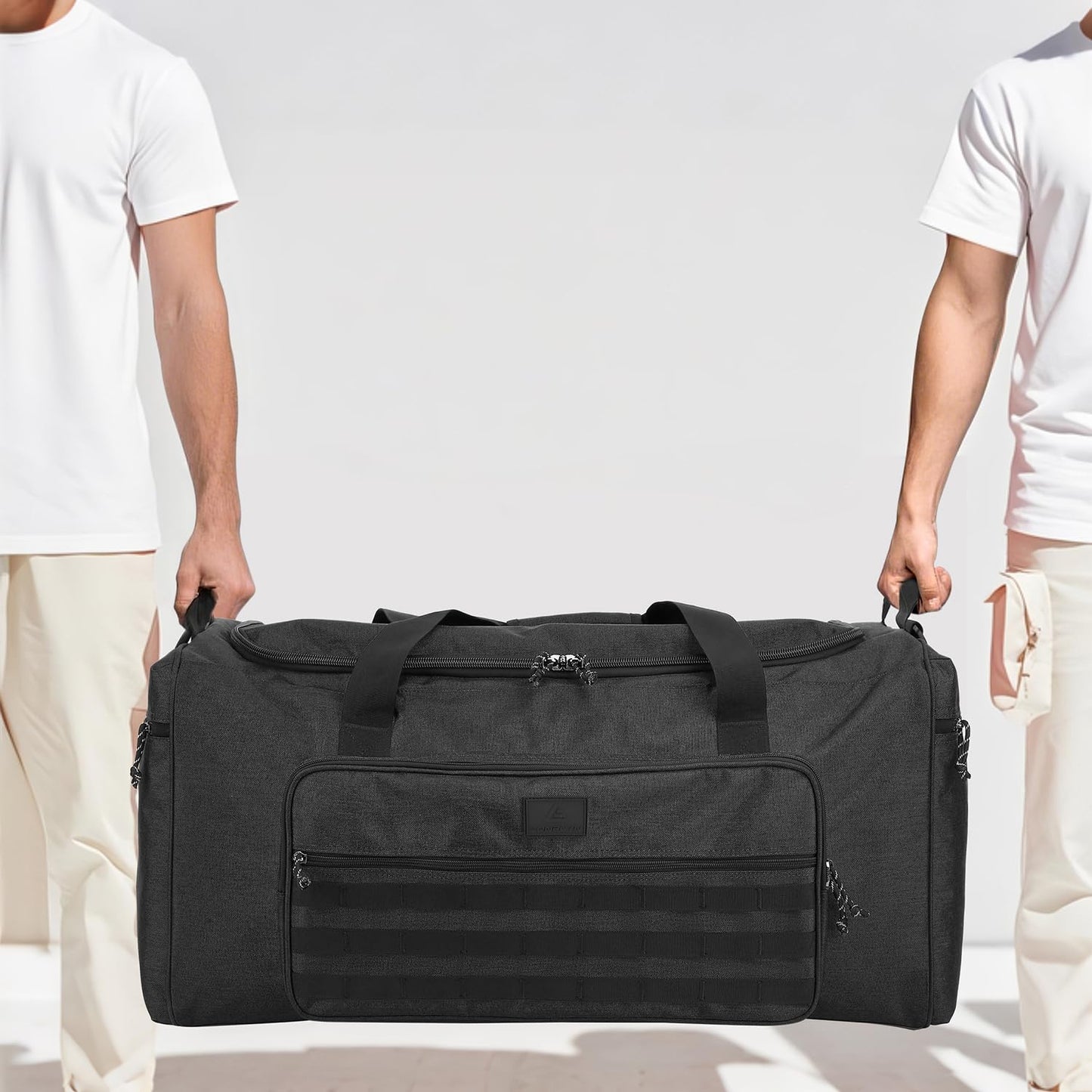 Tonruyn 125L Extra Large Gym Duffle Bag for Men Women with Shoes Compartment Heavy Duty Tactical Sports Duffel Bag Big Football Baseball Basketball Soccer Hockey Team Equipment Bag, Black
