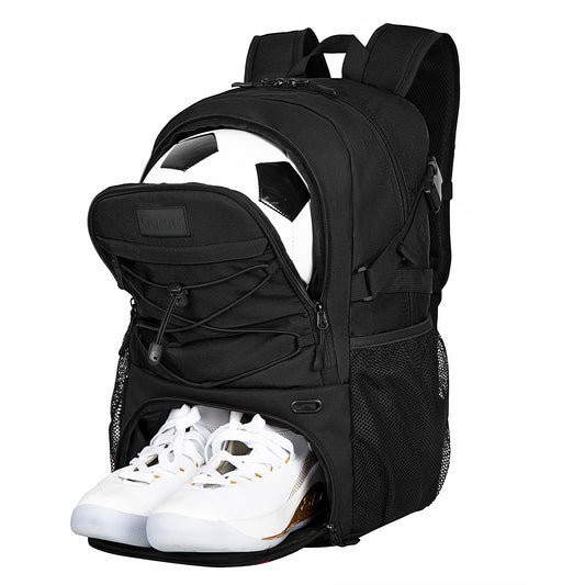 Goloni Soccer Backpack, Large Water-Resistant Sports Bag with Ball & Shoe Compartment, Multi-Purpose Backpack for Basketball, Volleyball, Travel