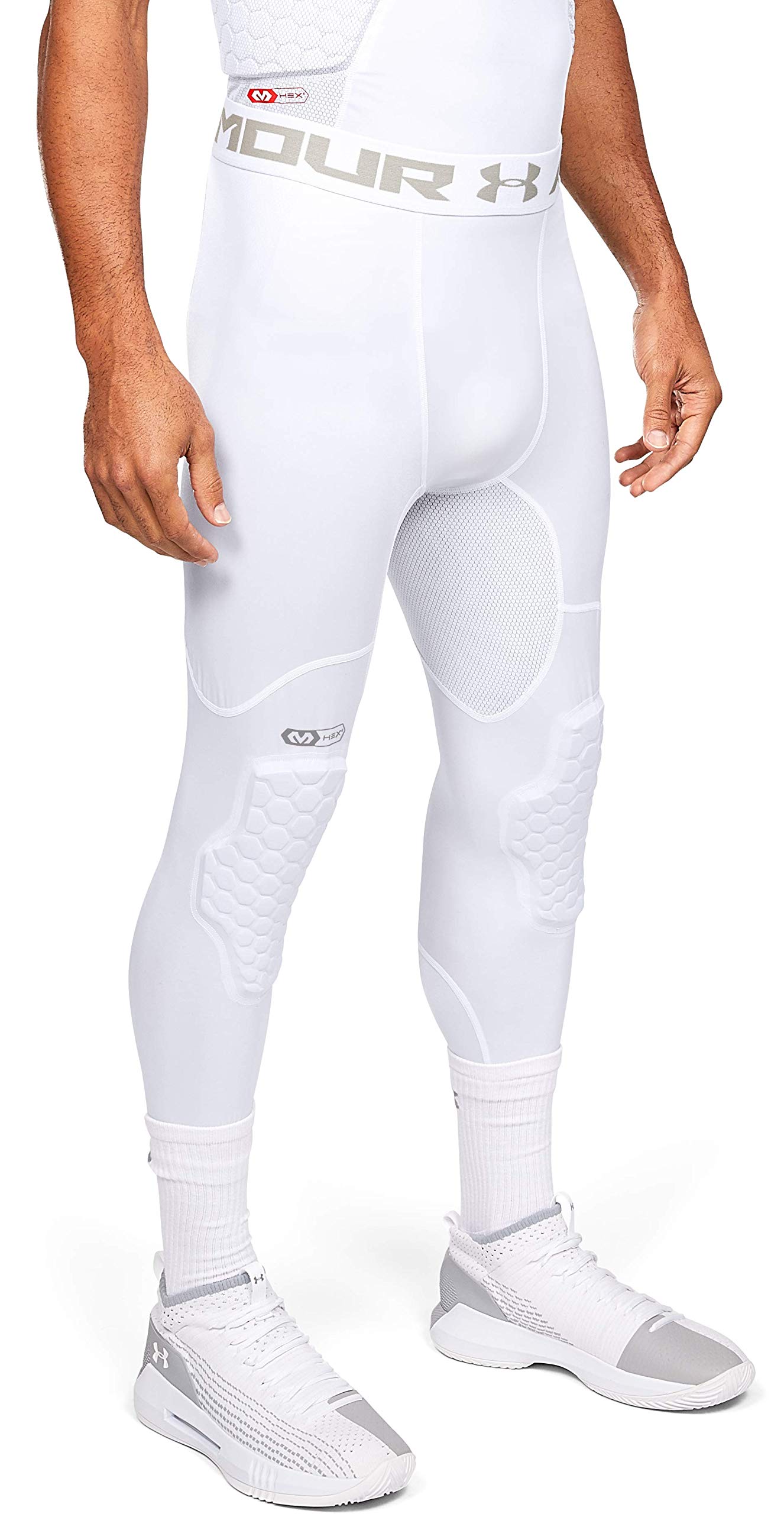Under Armour Gameday Armour 2Pad 3/4 Tight Bball-WHT,MD