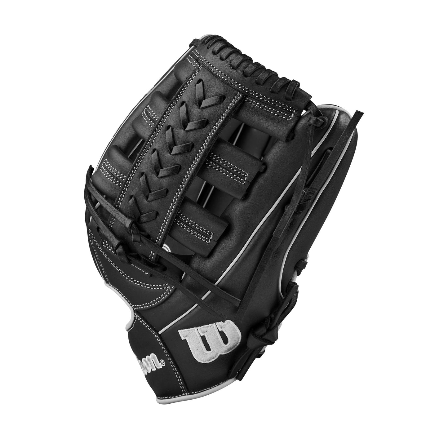 Wilson 2024 A900® PF1892 Pedroia Fit™ 12.25” Outfield Baseball Glove - Black/White/Silver, Right Hand Throw