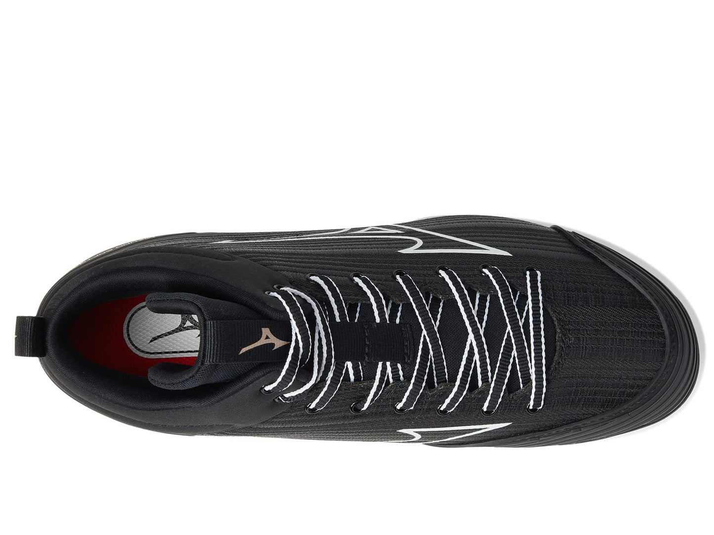 Mizuno Women's Sweep 6 Mid Softball Shoe, Black-White, 9