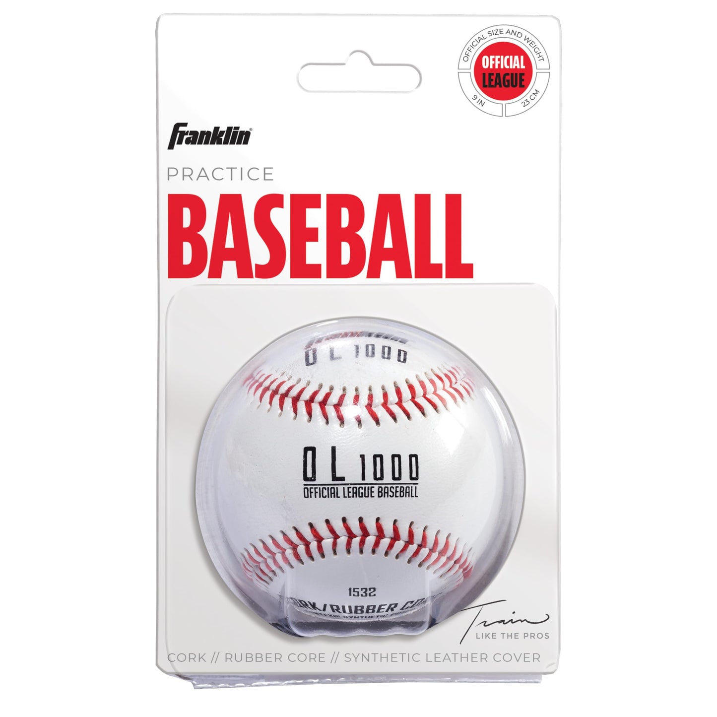 Franklin Sports Official Size Baseballs - 9" Baseballs - OL1000 Baseballs - Great for Practice + Training - Official Size + Weight - 1 Pack or 6 Pack, White