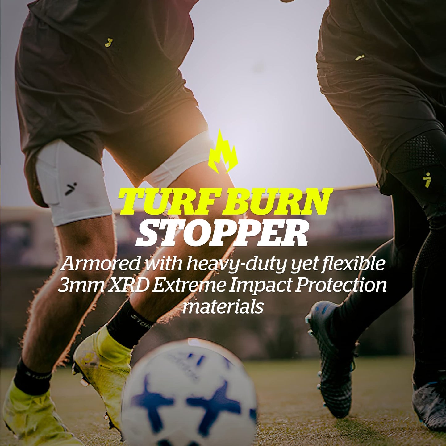 Storelli Unisex BodyShield Impact Sliders, High-Impact Protection, Sweat-Wicking, UV-Resistant Athletic Undershorts for Soccer & Heavy-Duty Sports, White, Medium