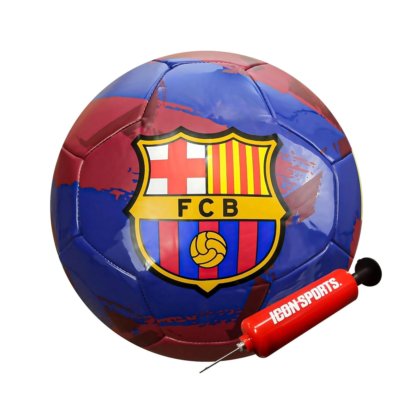 Icon Sports Officially Licensed FC Barcelona Size 5 Regulation Brush Navy Blue Soccer Ball