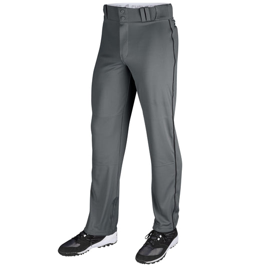 Champro Standard Triple Crown Open Bottom Adult Baseball Pants, Graphite, Black Pipe, Large