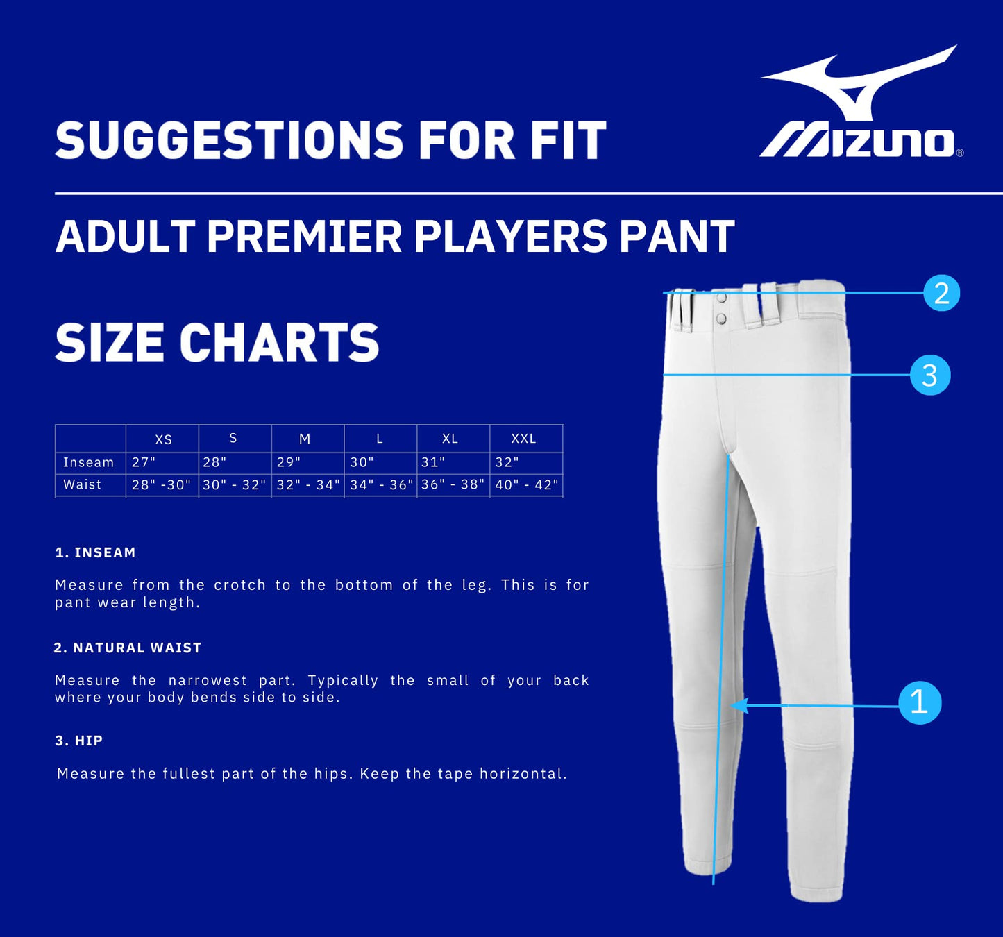 Mizuno Adult Men's Premier Players Baseball Pant, White, Small