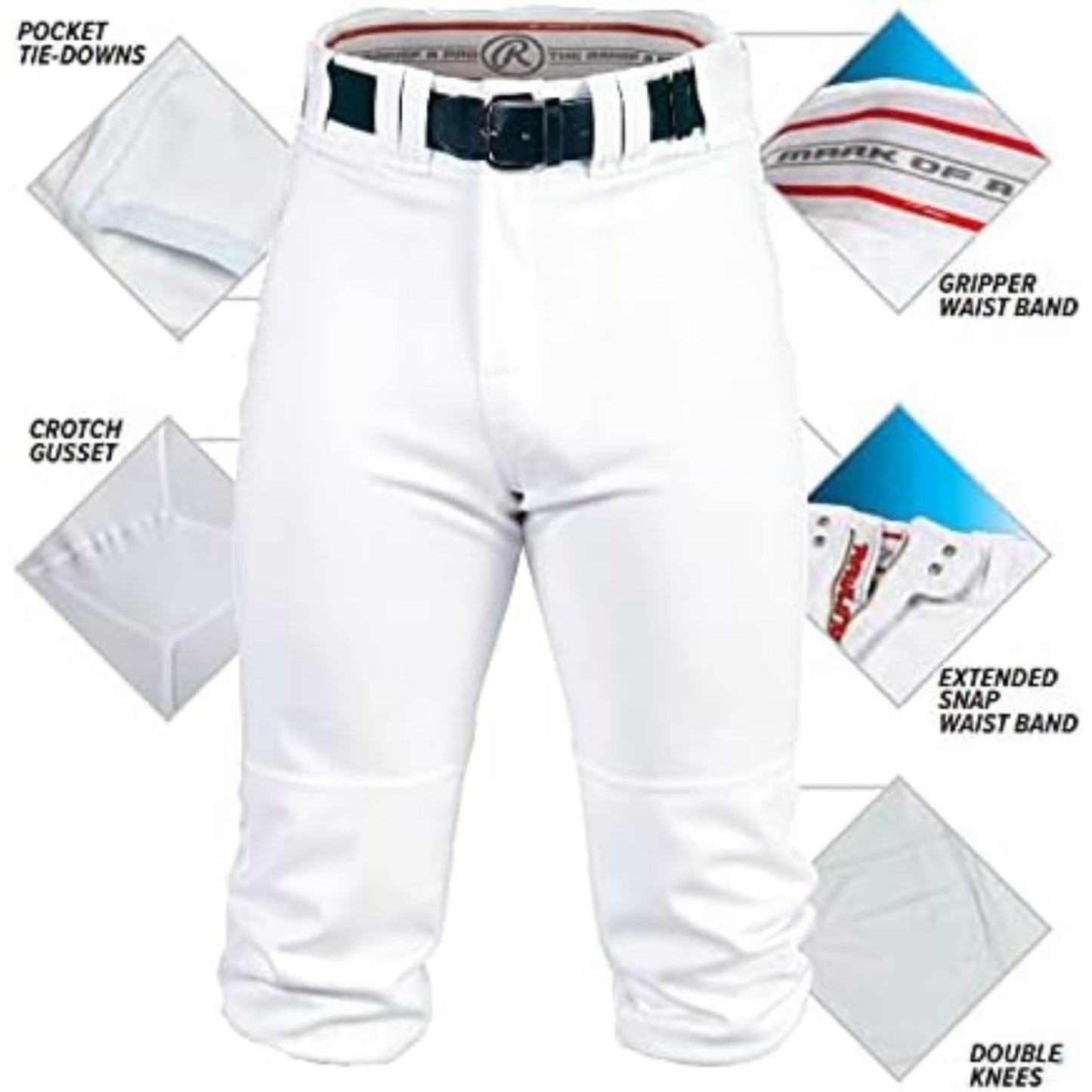 Rawlings | PRO 150 Knicker Baseball Pant | White | Youth Large