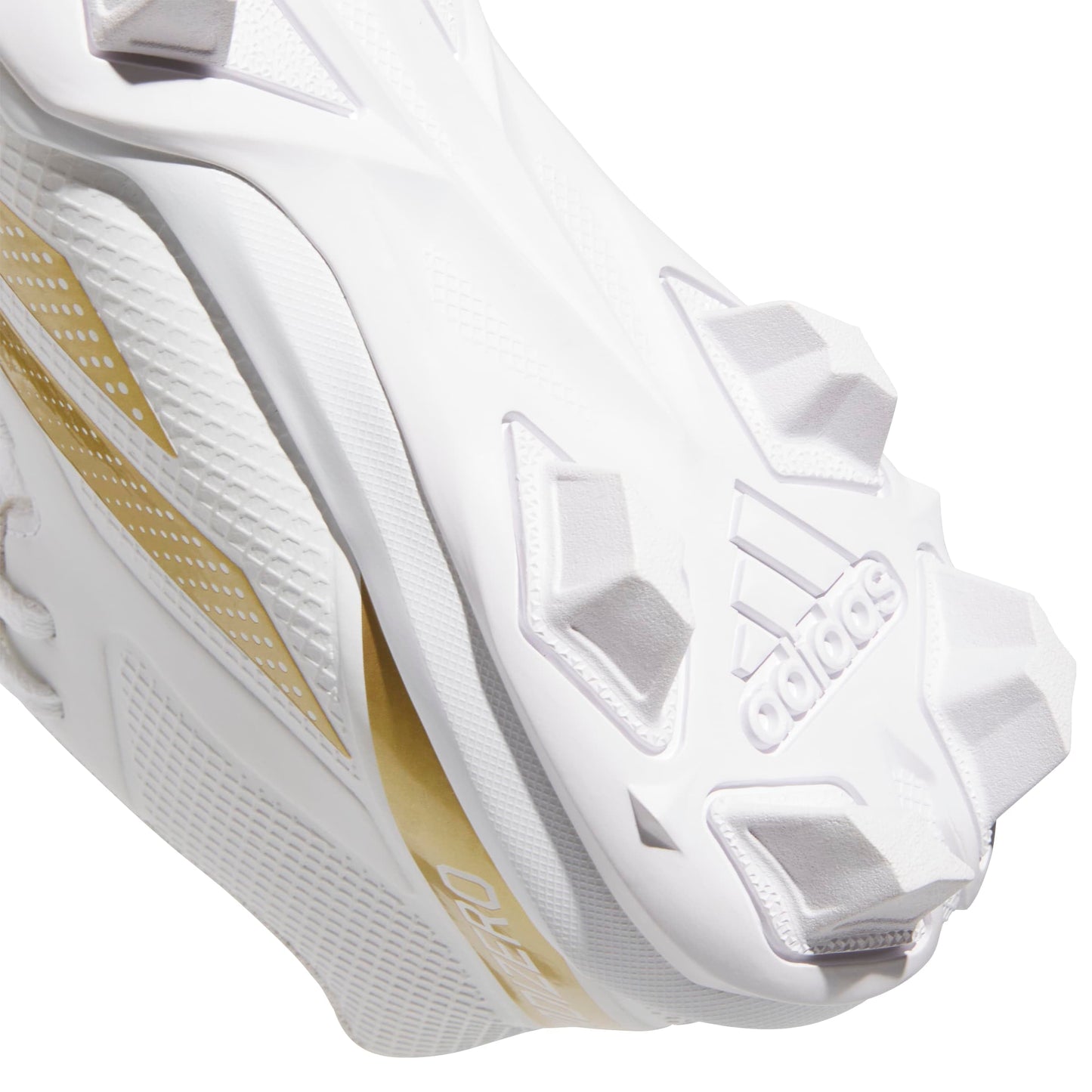 adidas Men's Adizero Impact.2 Molded American Football Sneaker, White/Gold Metallic/White, 10