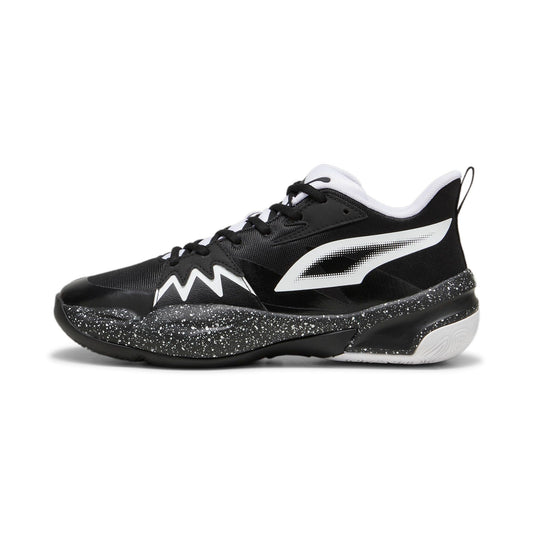 PUMA Men's Genetics Basketball Shoes, Black-White, 9.5
