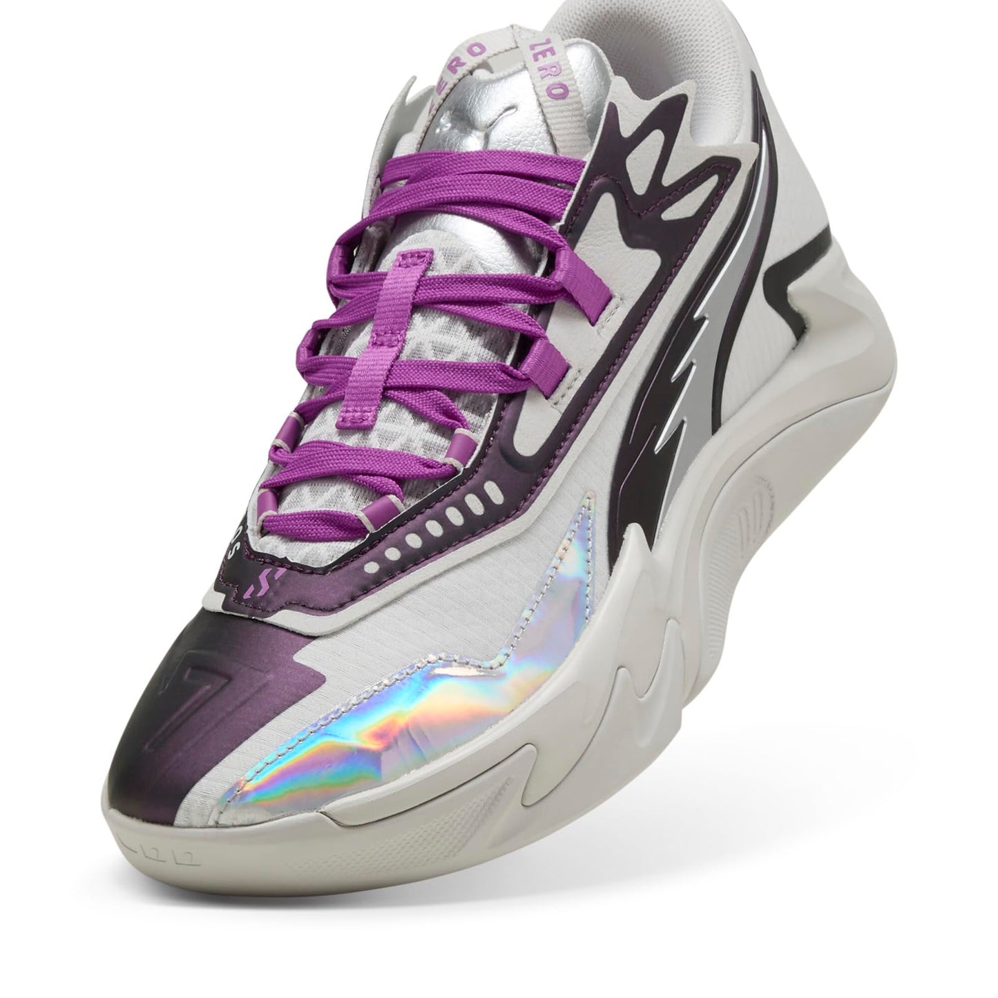 PUMA Men's Scoot Zeros II Basketball Shoes Sneaker, Feather Gray/Wild Berry, 10.5