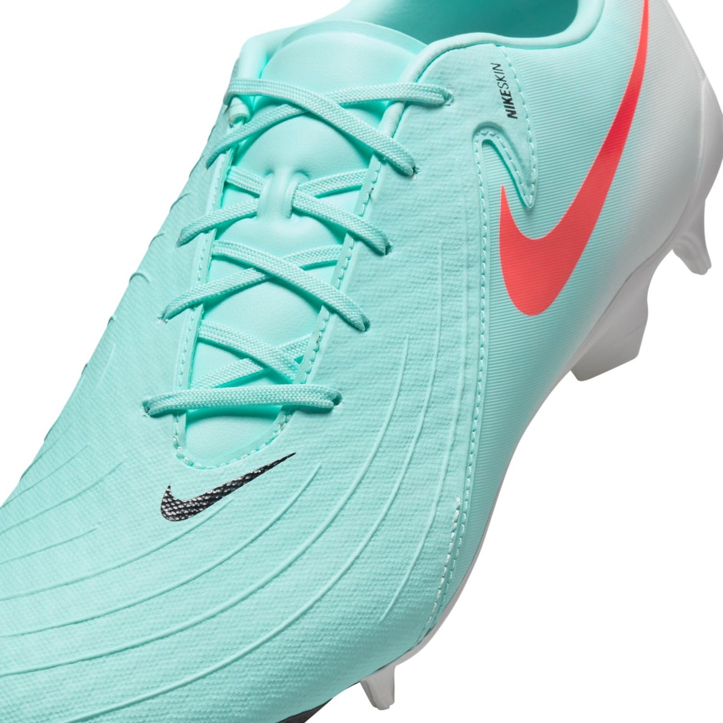 Nike Phantom GX 2 Academy MG Low-Top Soccer Cleats (FD6723-300, Mint/Off Noir/Atomic Red) Size 7