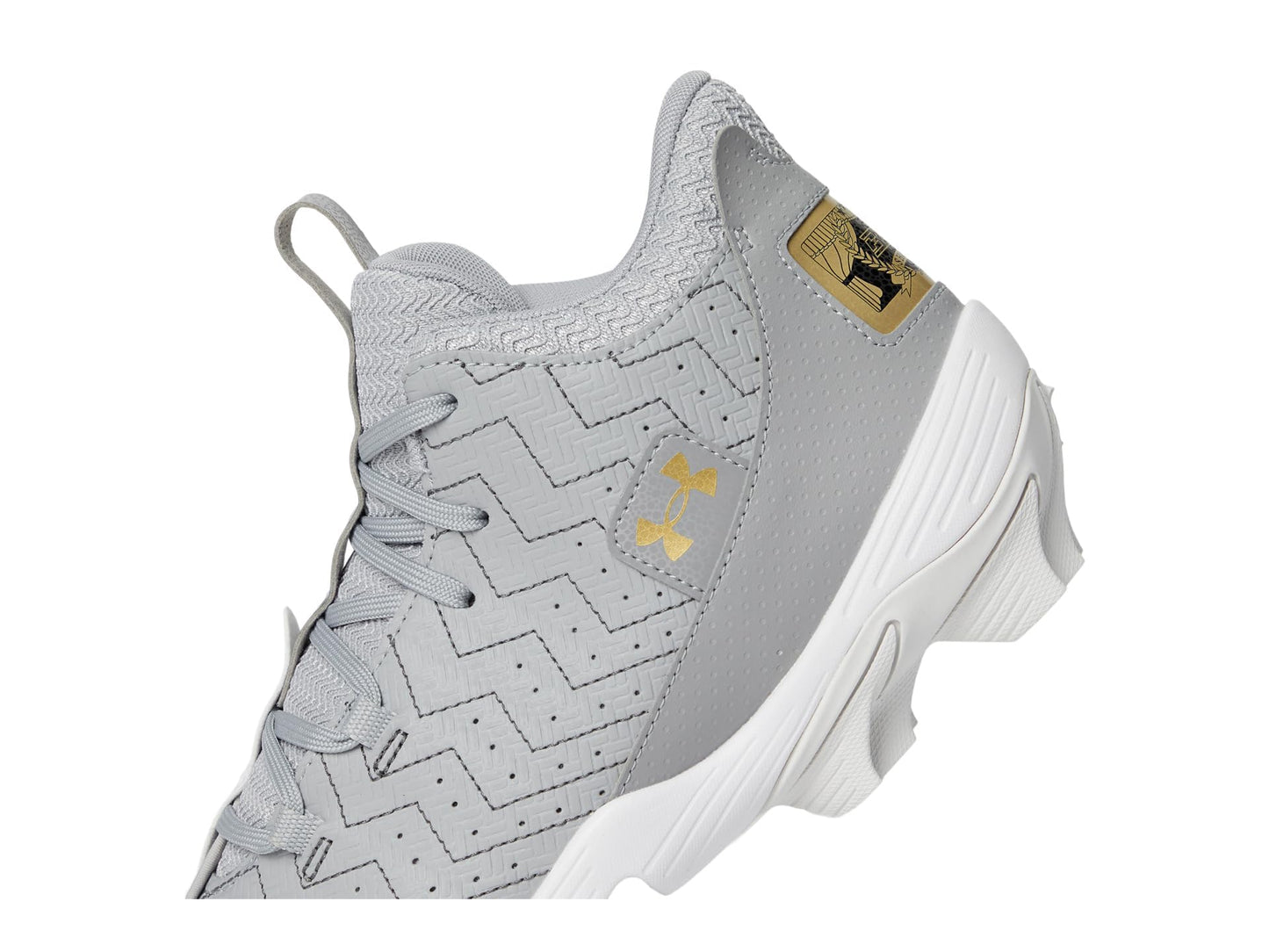 Under Armour Men's Harper 9 RM, (102) Baseball Gray/Baseball Gray/Metallic Gold, 9, US