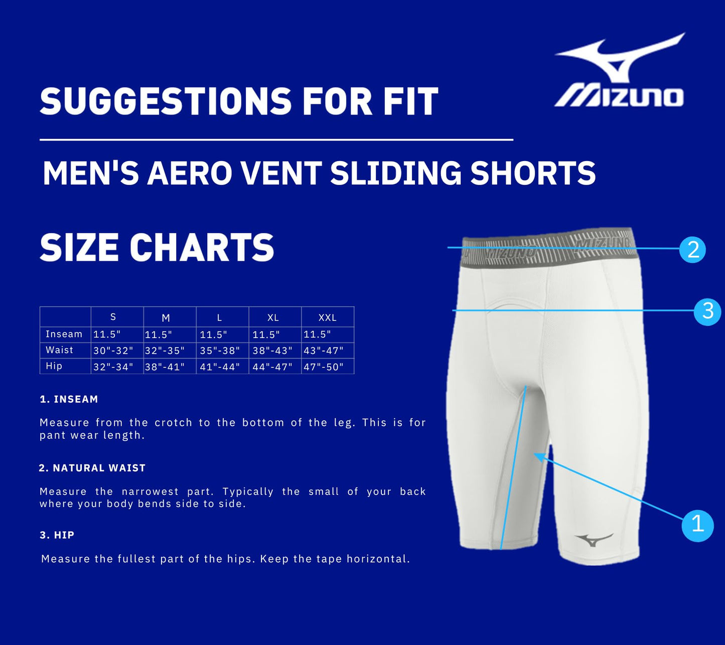 Mizuno Aero Vent Padded Sliding Short, White, Medium