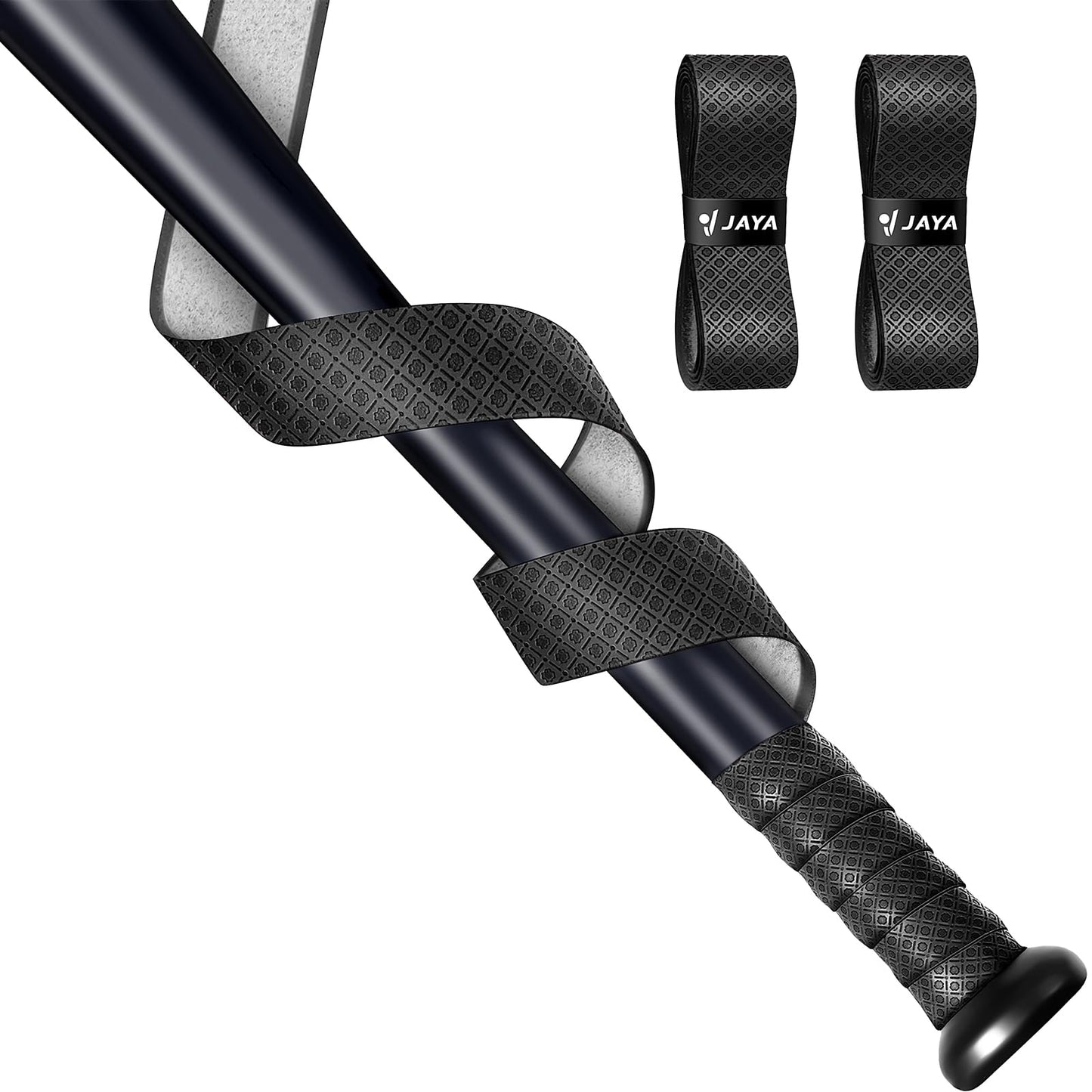 JAYA Bat Grip Tape Anti-Slip 1.2mm, Full Adhesive-Back Baseball Softball Cricket Batting Tape, Professional Feel Bat Wrap Tape for Handles, Set of 2