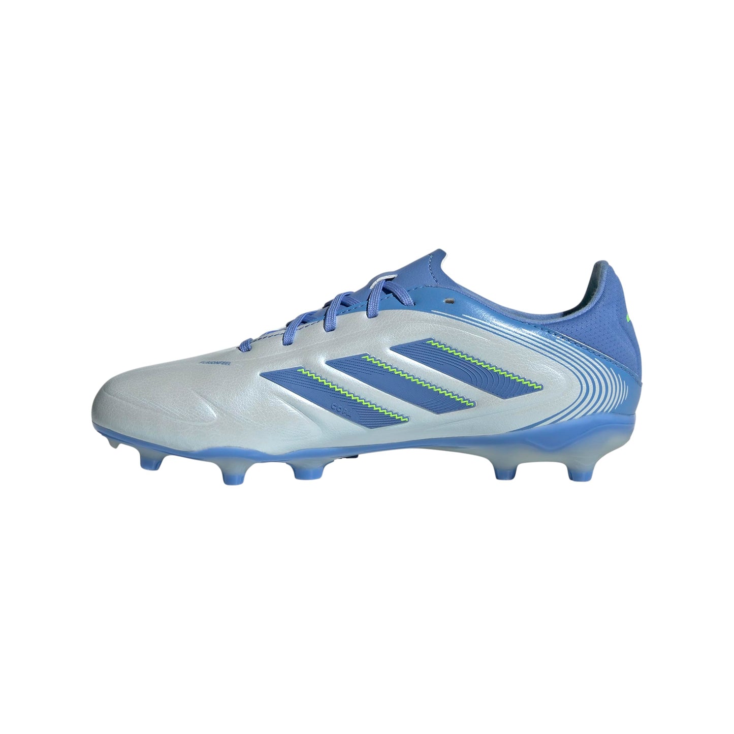 adidas Copa Pure 3 League Firm Multi Ground Sneaker, Halo Blue/Blue Fusion/Lucid Lemon, 1 US Unisex Little Kid