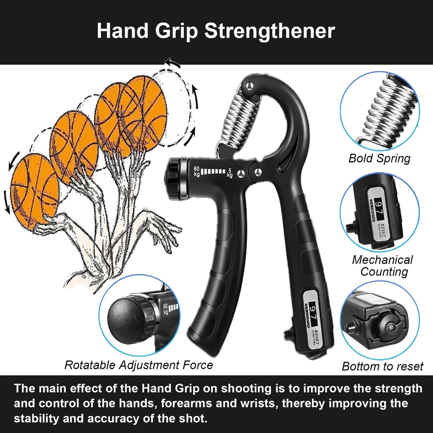 Basketball Training Equipment, Dribble Trainer, Footwork Training, Training Aids with Basketball Training Mat,Agility Ladder,Hand Grip Strengthener,Resistance Bands