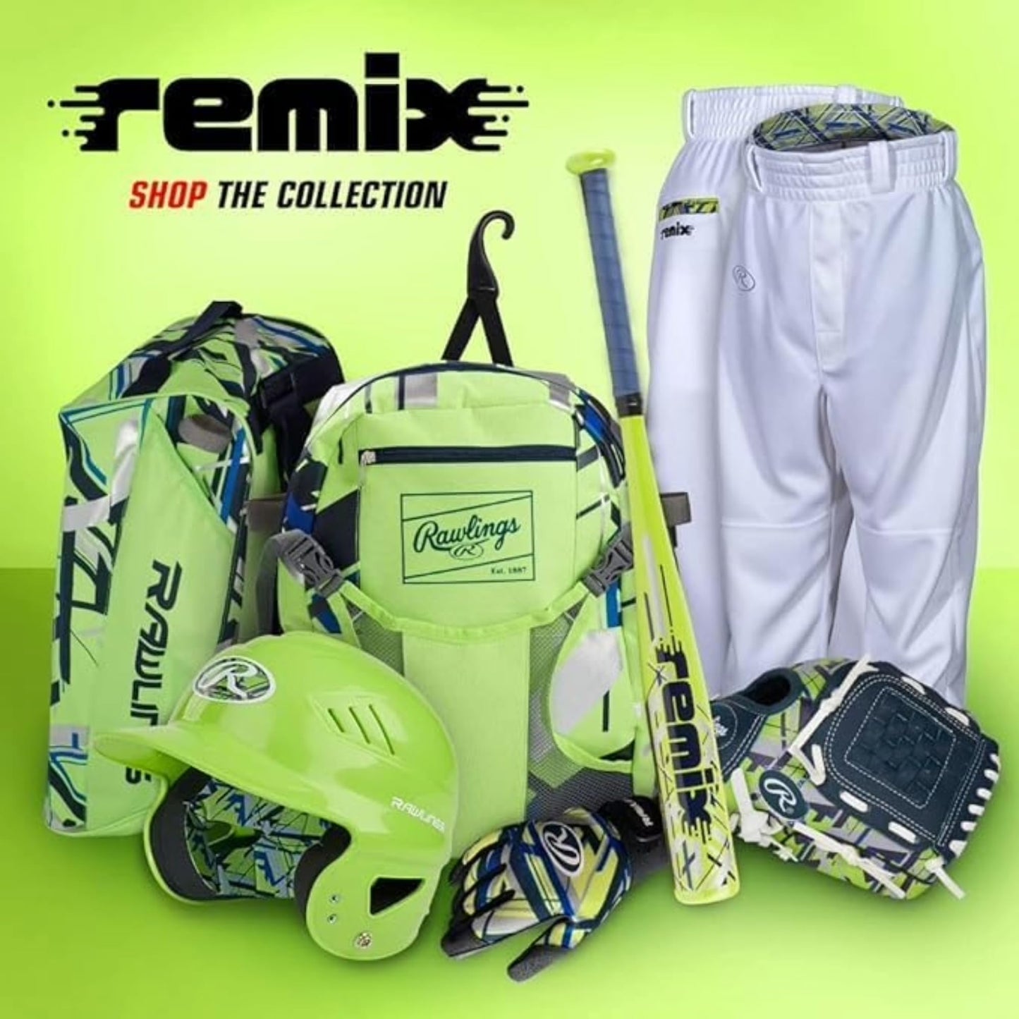 Rawlings | REMIX T-Ball & Youth Baseball Glove | Right Hand Throw | 9" | Green