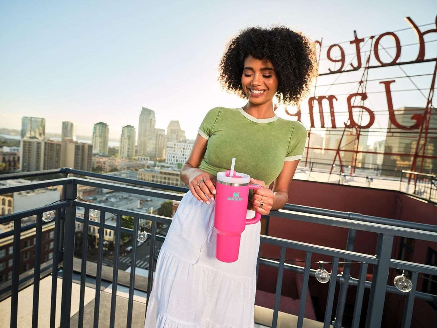 Stanley Quencher H2.0 Tumbler with Handle and Straw 40 oz | Flowstate 3-Position Lid | Cup Holder Compatible for Travel | Insulated Stainless Steel Cup | BPA-Free | Passion Pink
