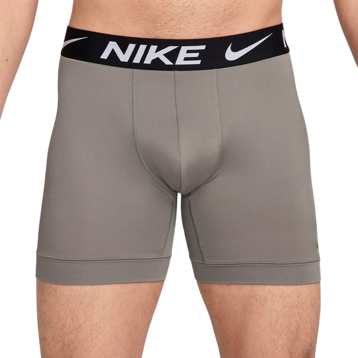 Nike Men's Dri-Fit Essential Micro Boxer Brief, 3pk, Dark Stucco/Court Blue/Dk Team Red, L